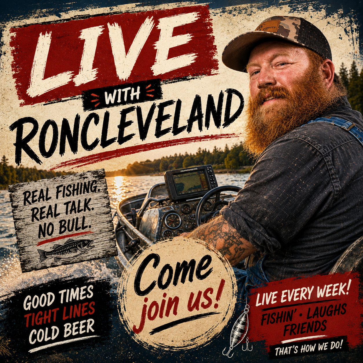Ron Cleveland fishing livestream poster